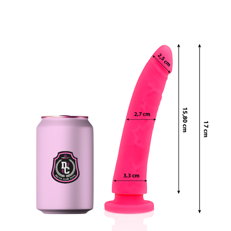 DELTA CLUB - TOYS PINK DILDO MEDICAL SILICONE 17 CM -O- 3 CM - NOCTURNA DESIRES