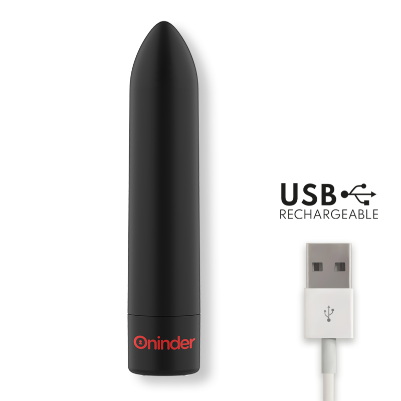 ONINDER - BERLIN BULLET VIBRATOR BLACK 9 MODES 8.5 X 2 CM - FREE APP - NOCTURNA DESIRES
