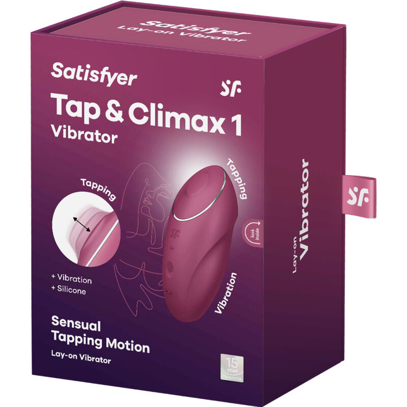 SATISFYER - TAP & CLIMAX 1 LAY-ON VIBRATOR RED - NOCTURNA DESIRES