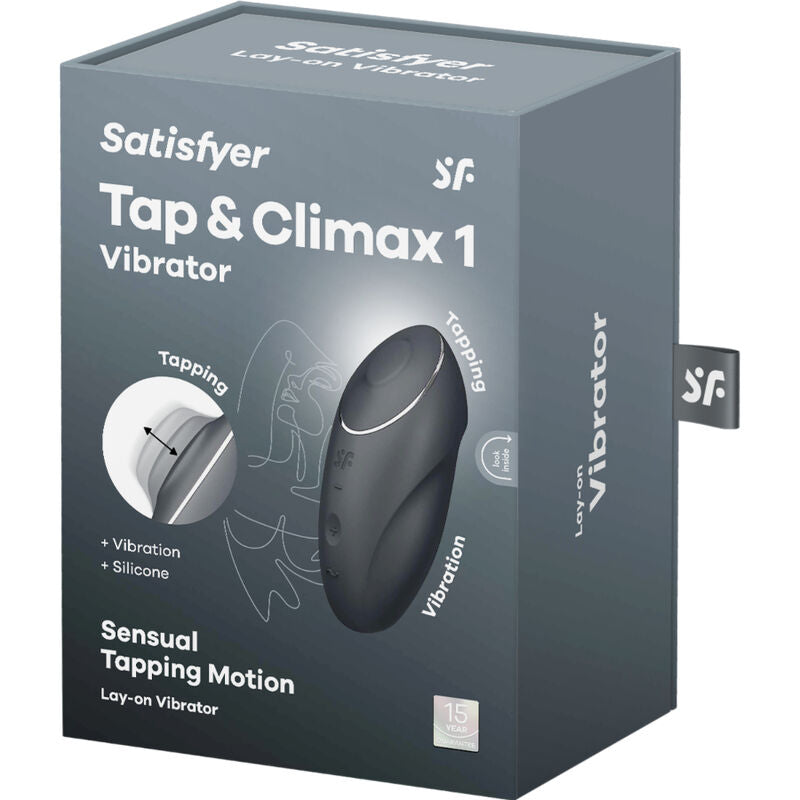 SATISFYER - TAP & CLIMAX 1 LAY-ON VIBRATOR BLACK - NOCTURNA DESIRES