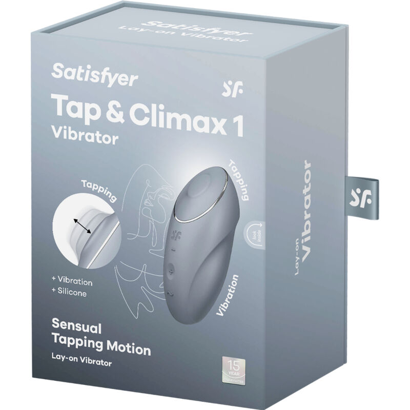 SATISFYER - TAP & CLIMAX 1 LAY-ON VIBRATOR GREY - NOCTURNA DESIRES