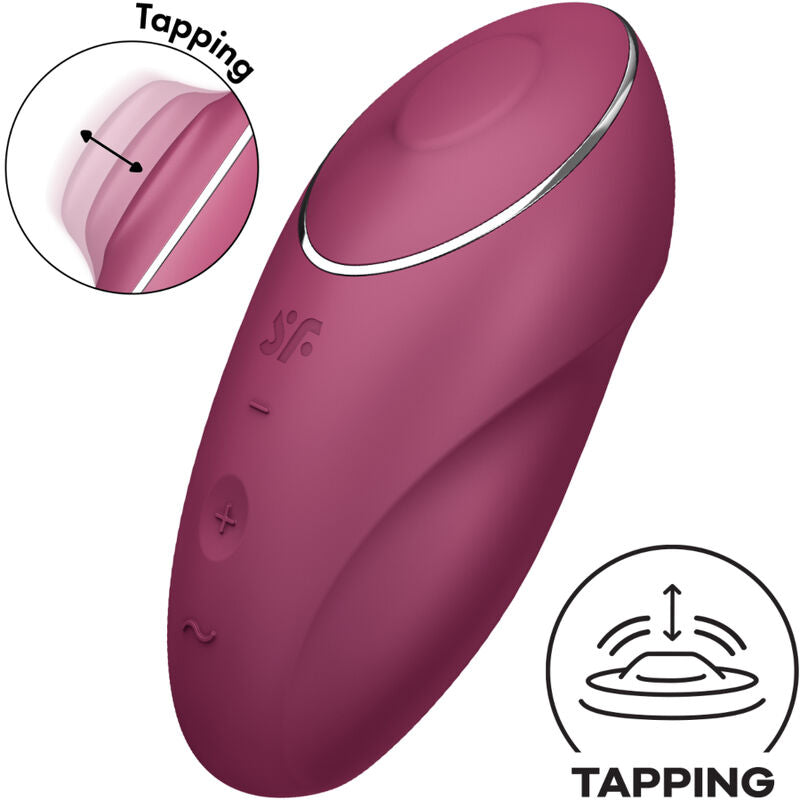 SATISFYER - TAP & CLIMAX 1 LAY-ON VIBRATOR RED - NOCTURNA DESIRES
