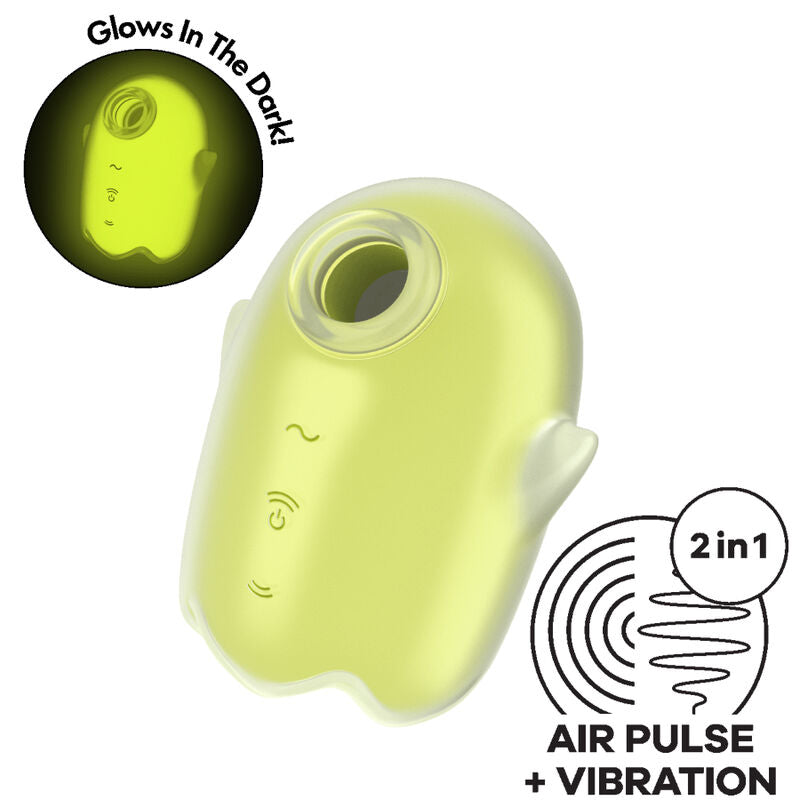 SATISFYER - GLOWING GHOST AIR PULSE & VIBRATOR YELLOW - NOCTURNA DESIRES
