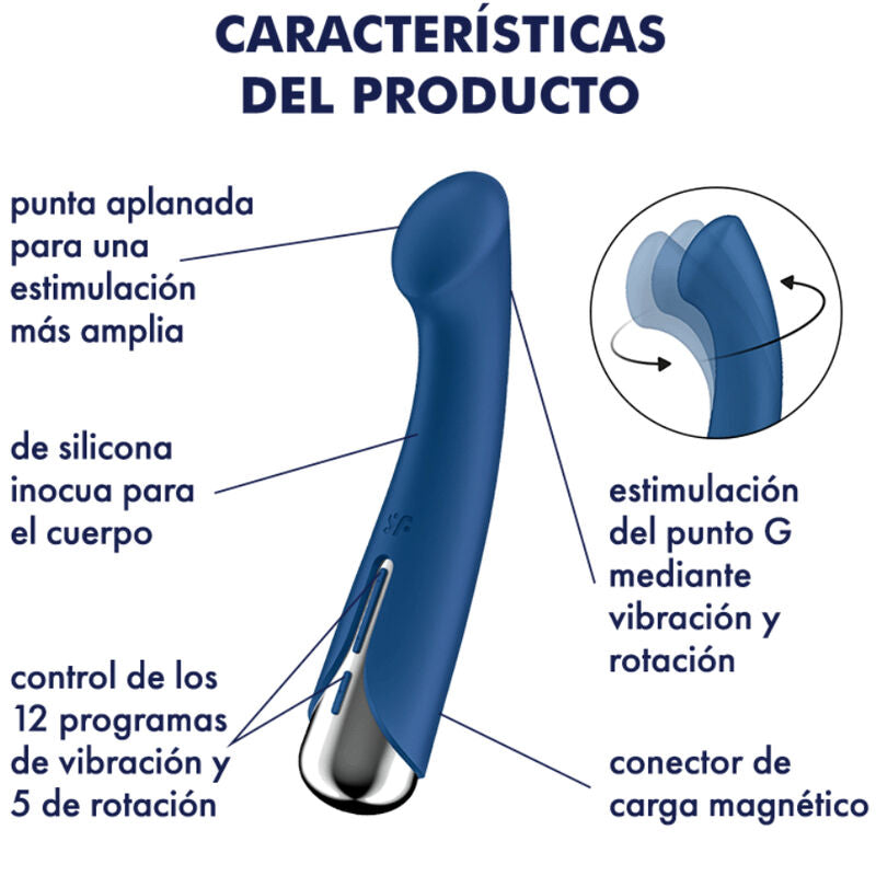 SATISFYER - SPINNING G-SPORT 1 ROTATOR VIBRATOR BLUE - NOCTURNA DESIRES