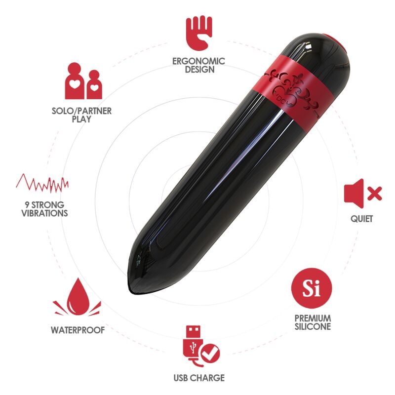ARMONY - ROCKET VIBRATOR BULLET REMOTE CONTROL BLACK - NOCTURNA DESIRES