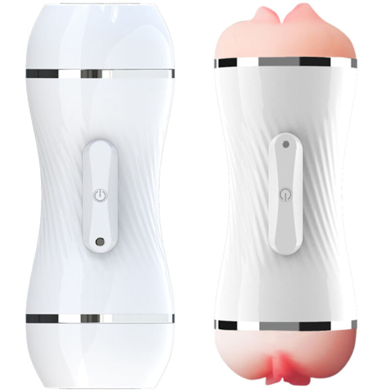 ARMONY - DOUBLE VAGINA & MOUTH VIBRATOR MASTURBATOR WHITE - NOCTURNA DESIRES
