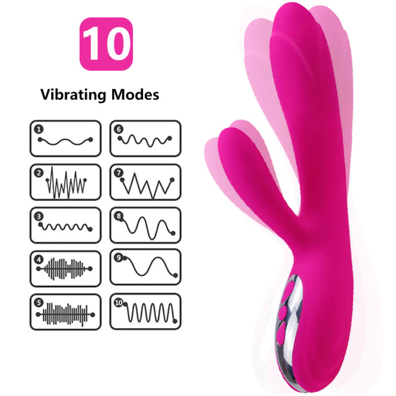 ARMONY - FLEXIBLE VIBRATOR & STIMULATOR WITH FUCHSIA HEAT EFFECT - NOCTURNA DESIRES