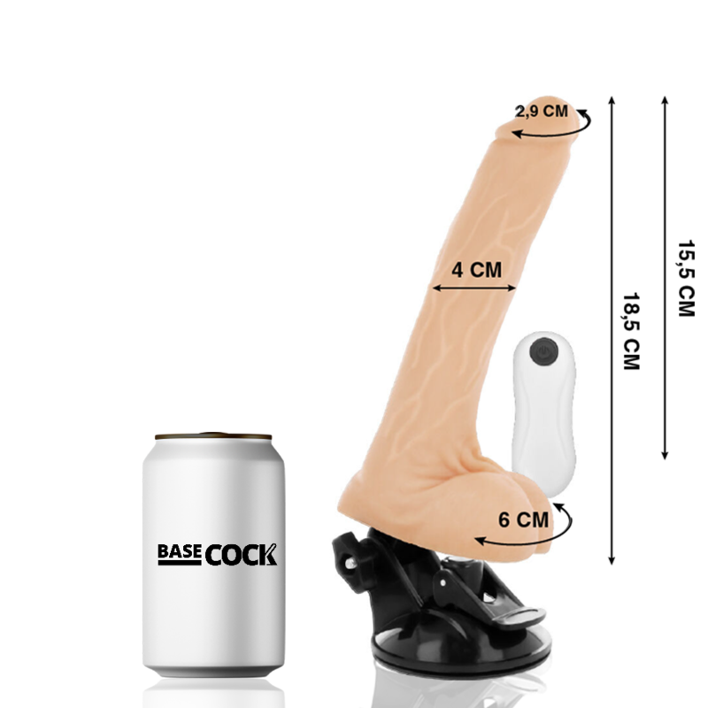 BASECOCK - REALISTIC ARTICULABLE REMOTE CONTROL FLESH 18.5 CM -O- 4 CM - NOCTURNA DESIRES