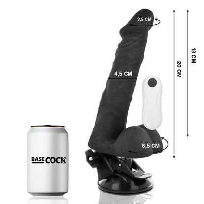 BASECOCK - REALISTIC ARTICULABLE REMOTE CONTROL BLACK 20 CM -O- 4.5 CM - NOCTURNA DESIRES