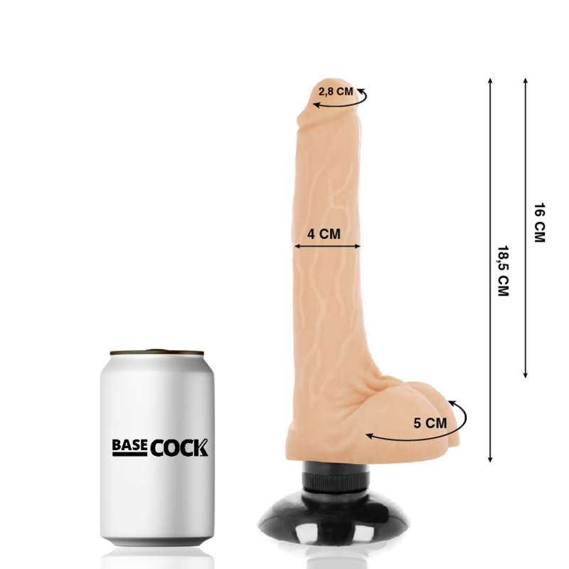 BASECOCK - REALISTIC VIBRATOR 2-1 FLESH 18.5 CM -O- 4 CM - NOCTURNA DESIRES