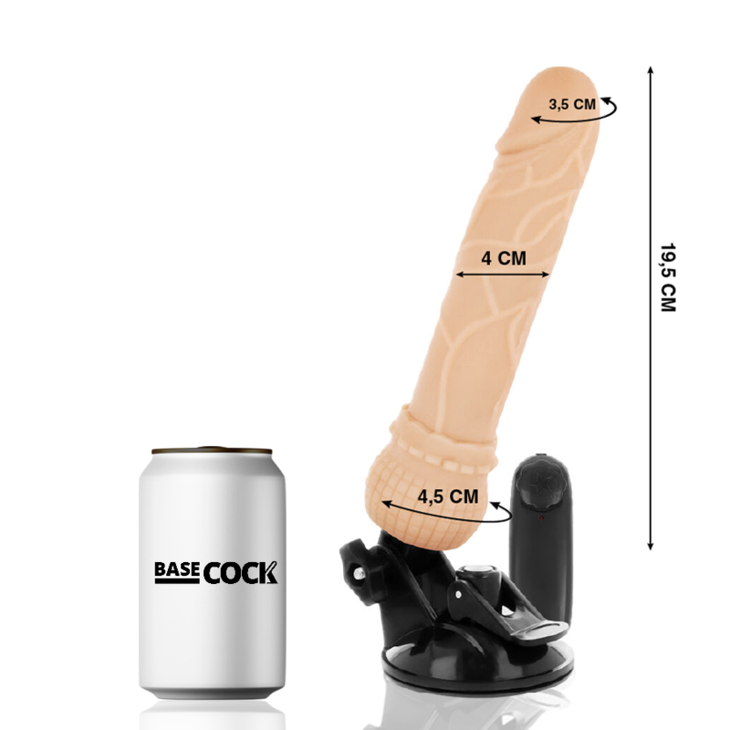 BASECOCK - REALISTIC VIBRATOR REMOTE CONTROL FLESH 19.5 CM -O- 4 CM - NOCTURNA DESIRES
