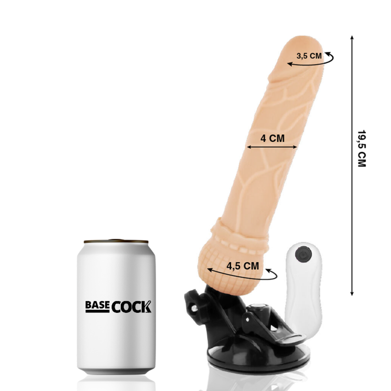BASECOCK - REALISTIC VIBRATOR REMOTE CONTROL FLESH 19.5 CM -O- 4 CM - NOCTURNA DESIRES