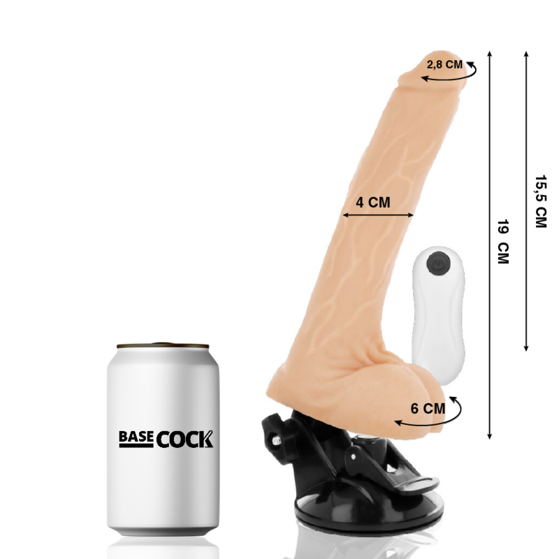 BASECOCK - REALISTIC VIBRATOR REMOTE CONTROL FLESH 19 CM -O- 4 CM - NOCTURNA DESIRES