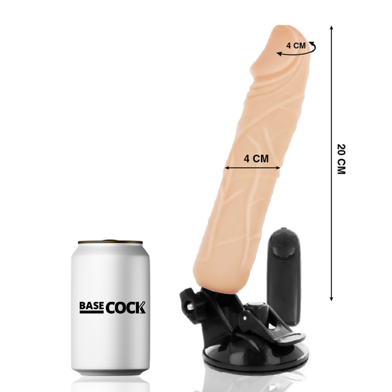 BASECOCK - REALISTIC VIBRATOR REMOTE CONTROL FLESH 20 CM -O- 4 CM - NOCTURNA DESIRES