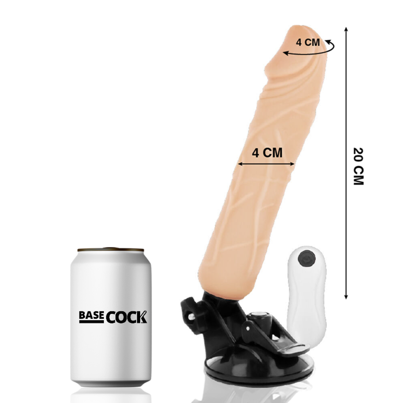 BASECOCK - REALISTIC VIBRATOR REMOTE CONTROL FLESH 20 CM -O- 4 CM - NOCTURNA DESIRES