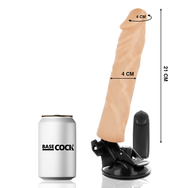BASECOCK - REALISTIC VIBRATOR REMOTE CONTROL FLESH 21 CM -O- 4 CM - NOCTURNA DESIRES