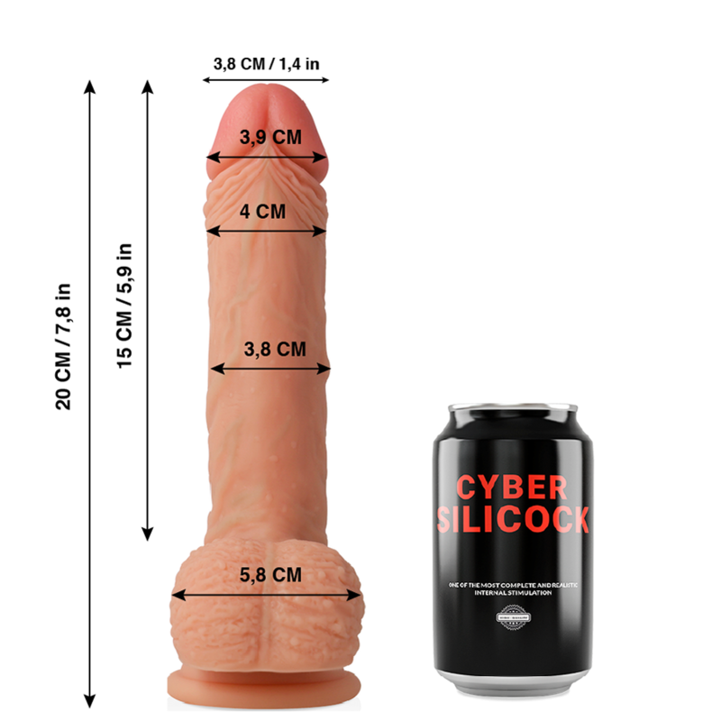 CYBER SILICOCK - FREEMAN ULTRA REALISTIC SOFT LIQUID SILICONE 20 CM -O- 3.8 CM - NOCTURNA DESIRES