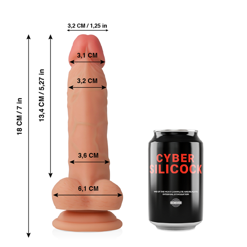 CYBER SILICOCK - JUDE ULTRA REALISTIC SOFT LIQUID SILICONE 18 CM -O- 3.2 CM - NOCTURNA DESIRES
