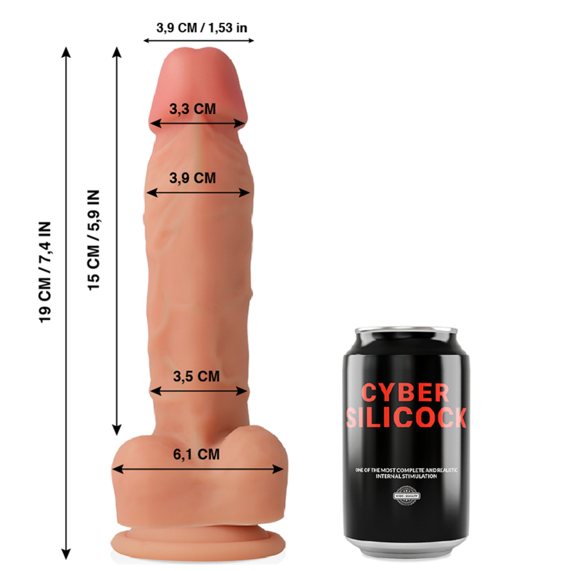 CYBER SILICOCK - OLIVER ULTRA REALISTIC SOFT LIQUID SILICONE 19 CM -O- 3.9 CM - NOCTURNA DESIRES