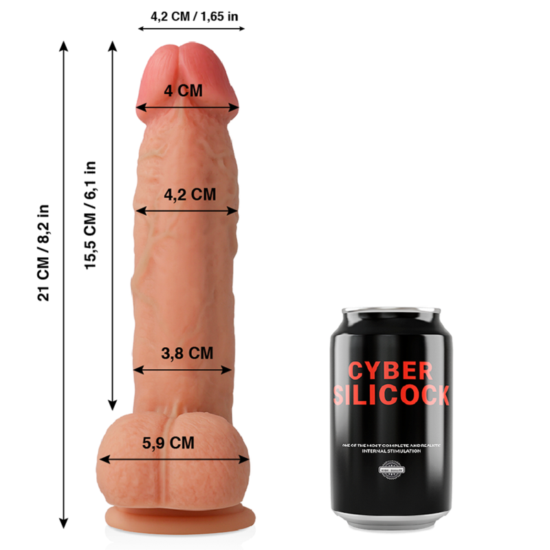 CYBER SILICOCK - SAUL ULTRA REALISTIC SOFT LIQUID SILICONE 21 CM -O- 4.2 CM - NOCTURNA DESIRES