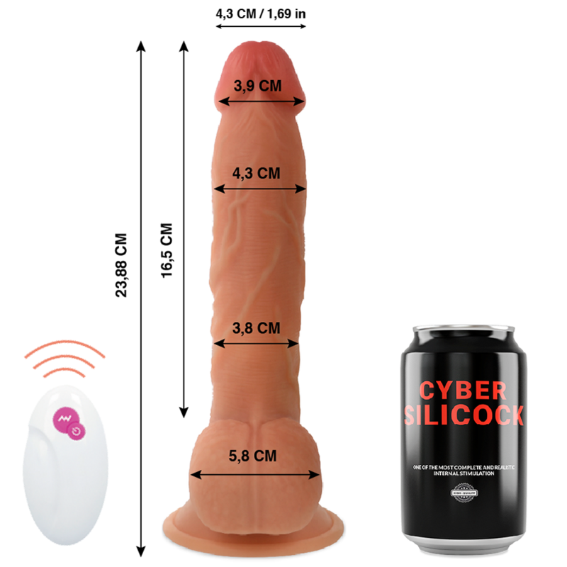 CYBER SILICOCK - REMOTE CONTROL REALISTIC MASTER BEN 23.88 CM -O- 4.3 CM - NOCTURNA DESIRES