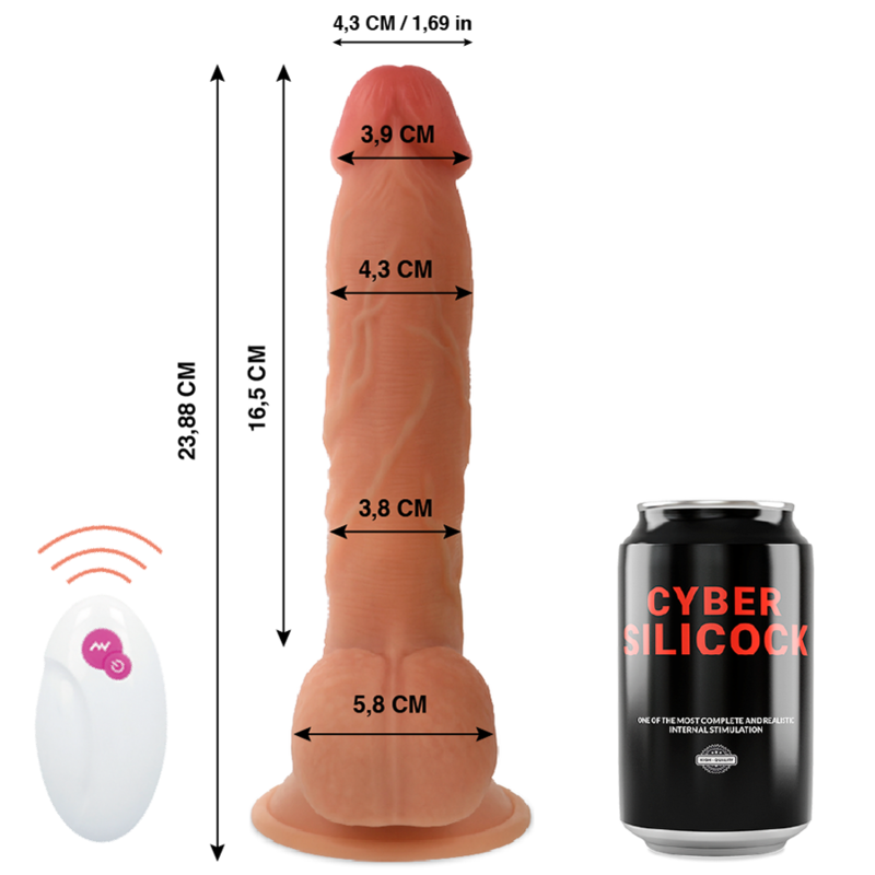 CYBER SILICOCK - REMOTE CONTROL REALISTIC MR JOHN 23.88 CM -O- 4.3 CM - NOCTURNA DESIRES