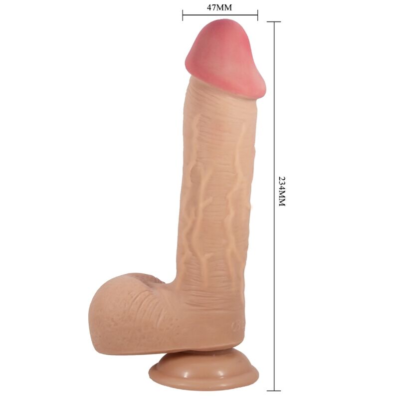 PRETTY LOVE - SLIDING SKIN SERIES REALISTIC DILDO WITH SLIDING SKIN SUCTION CUP FLESH 23.4 CM - NOCTURNA DESIRES
