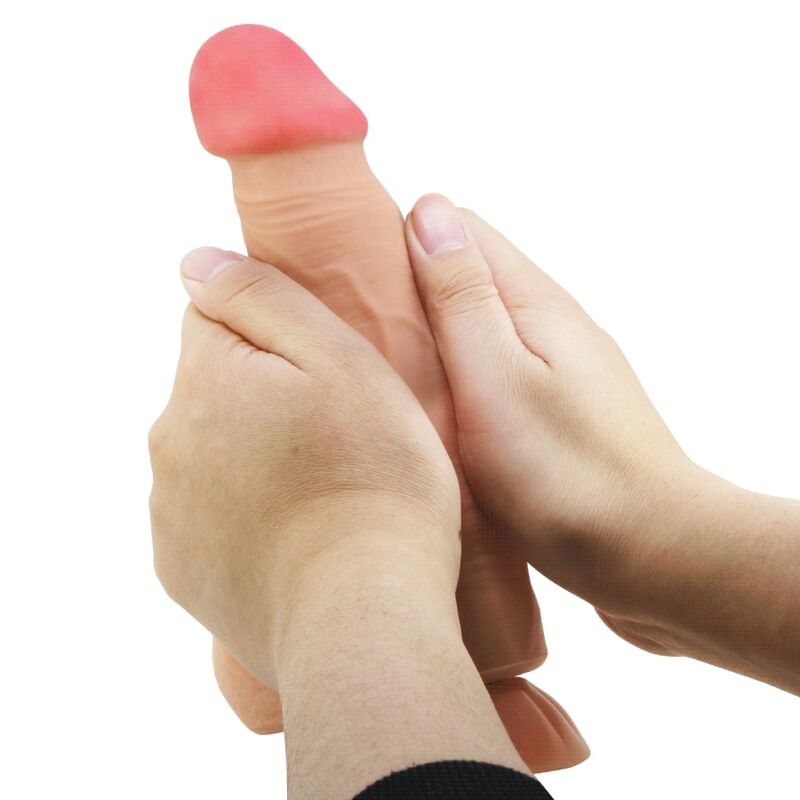 PRETTY LOVE - SLIDING SKIN SERIES REALISTIC DILDO WITH SLIDING SKIN SUCTION CUP REMOTE CONTROL FLESH 21.8 CM - NOCTURNA DESIRES