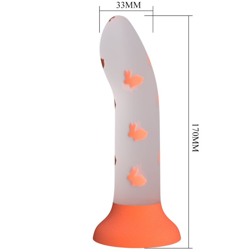 PRETTY LOVE - MAGICAL NIGHTFALL DILDO WITHOUT VIBRATION LUMINOUS ORANGE - NOCTURNA DESIRES