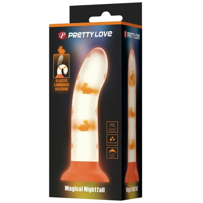 PRETTY LOVE - MAGICAL NIGHTFALL DILDO WITHOUT VIBRATION LUMINOUS ORANGE - NOCTURNA DESIRES