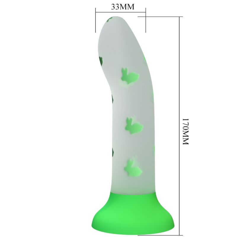 PRETTY LOVE - MAGICAL NIGHTFALL DILDO WITHOUT VIBRATION LUMINOUS GREEN - NOCTURNA DESIRES
