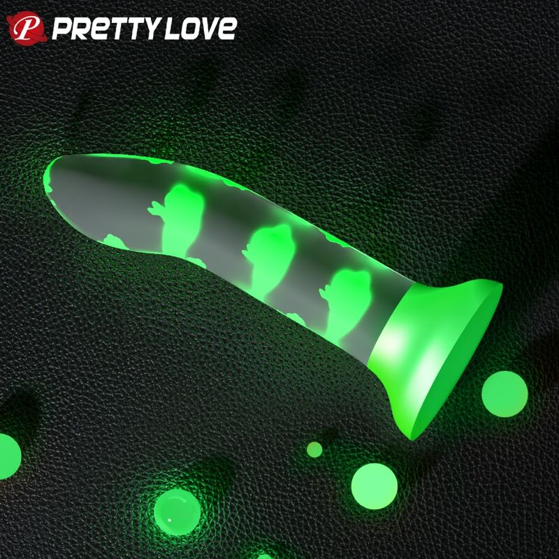 PRETTY LOVE - MAGICAL NIGHTFALL DILDO WITHOUT VIBRATION LUMINOUS GREEN - NOCTURNA DESIRES