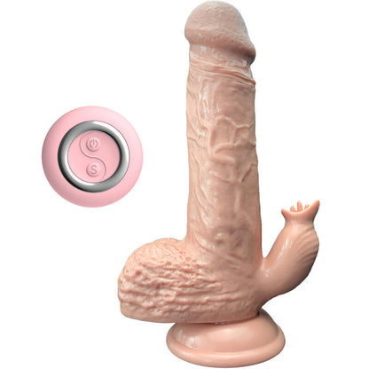 ARMONY - REALISTIC VIBRATOR & THRUSTING DILDO WITH TONGUE STIMULATOR 19 CM - NOCTURNA DESIRES