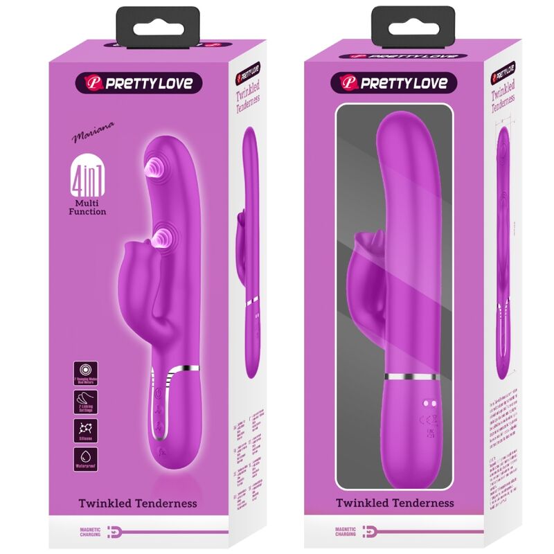 PRETTY LOVE - RABBIT VIBRATOR WITH LICKING FUCHSIA - NOCTURNA DESIRES