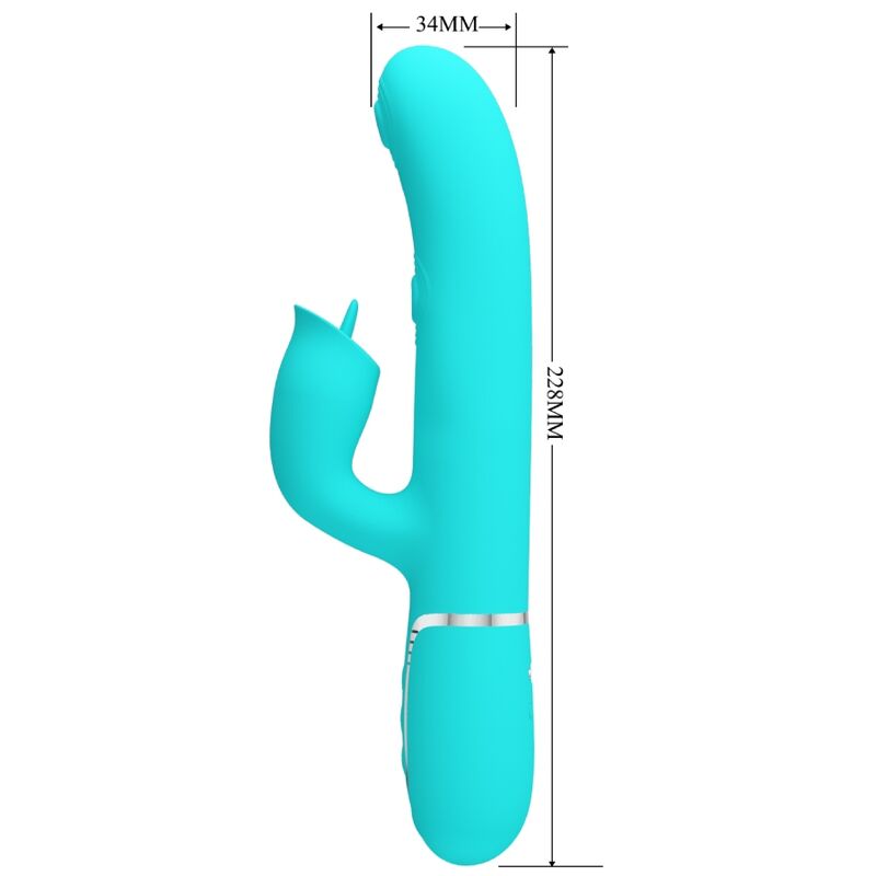 PRETTY LOVE - RABBIT VIBRATOR WITH LICKING AQUA GREEN - NOCTURNA DESIRES