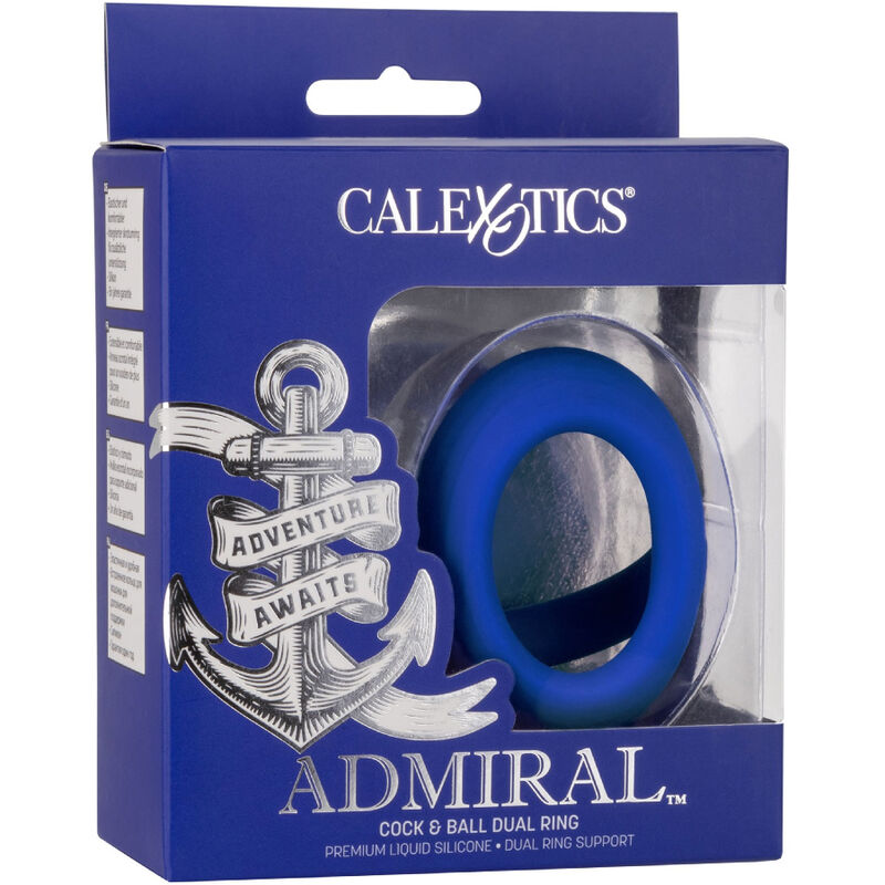 CALEXOTICS - ADMIRAL COCK BALL DUAL RING BLUE - NOCTURNA DESIRES