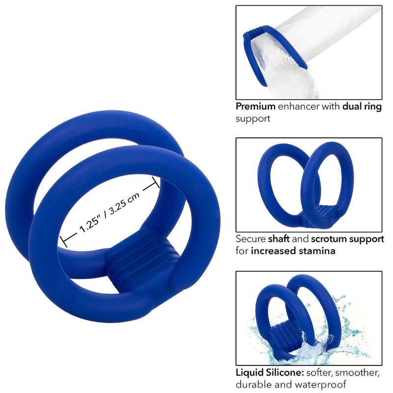CALEXOTICS - ADMIRAL DUAL COCK CAGE BLUE - NOCTURNA DESIRES