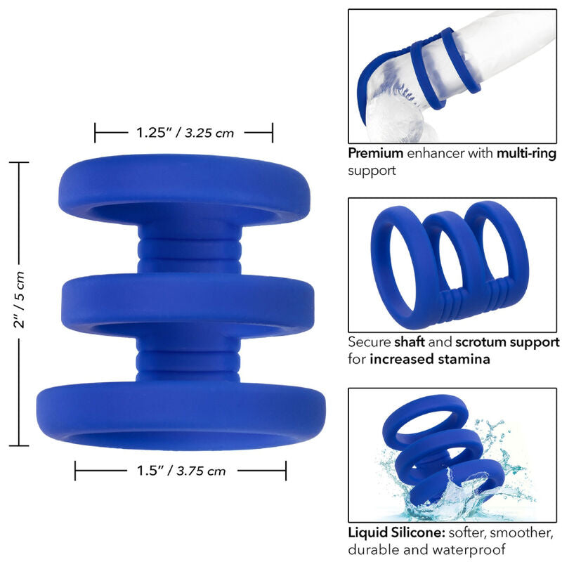 CALEXOTICS - ADMIRAL TRIPLE COCK CAGE BLUE - NOCTURNA DESIRES