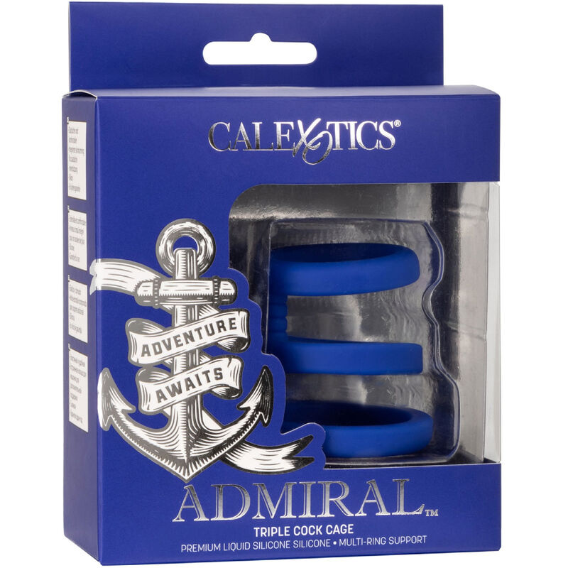 CALEXOTICS - ADMIRAL TRIPLE COCK CAGE BLUE - NOCTURNA DESIRES