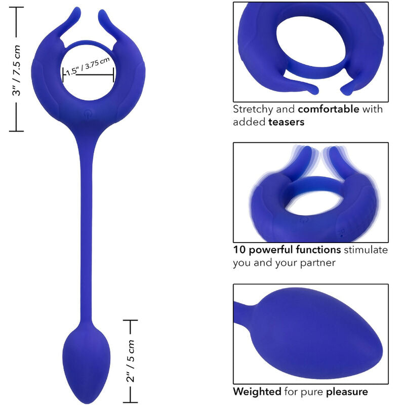 CALEXOTICS - ADMIRAL WEIGHTED COCK RING BLUE - NOCTURNA DESIRES