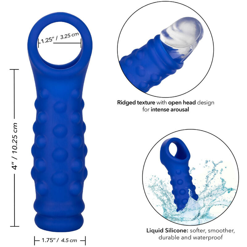 CALEXOTICS - ADMIRAL BEADED PENIS COVER LIQUID SILICONE BLUE - NOCTURNA DESIRES