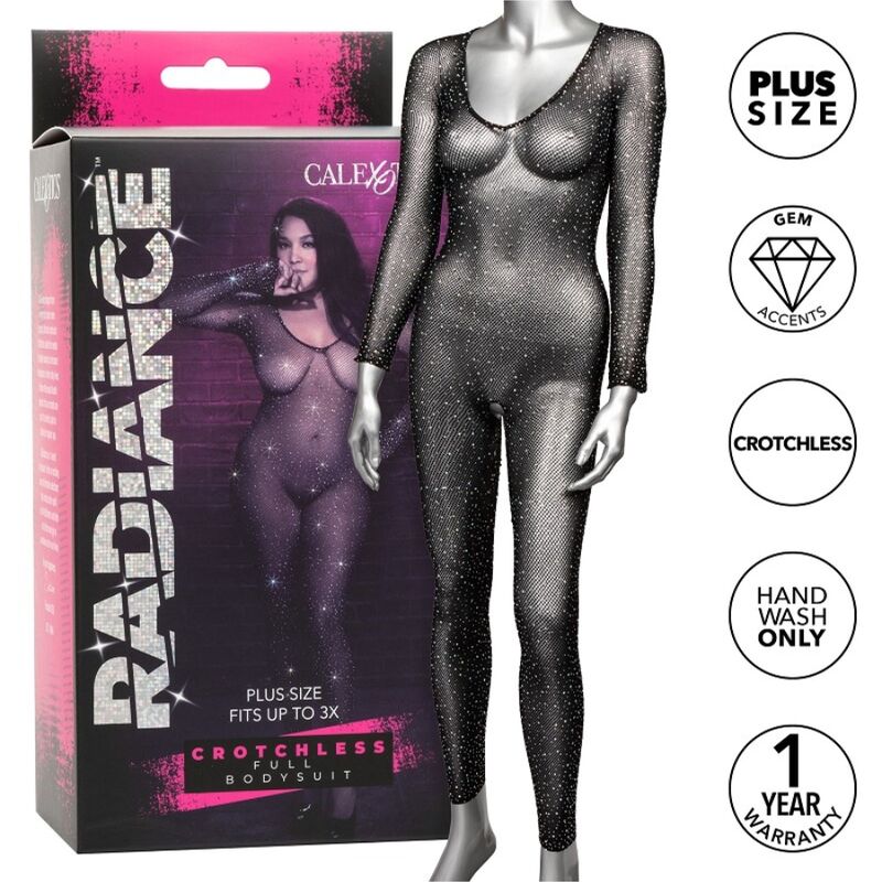CALEXOTICS - RADIANCE CROTCHLESS FULL BODYSUIT RHINE PLUS SIZE - NOCTURNA DESIRES