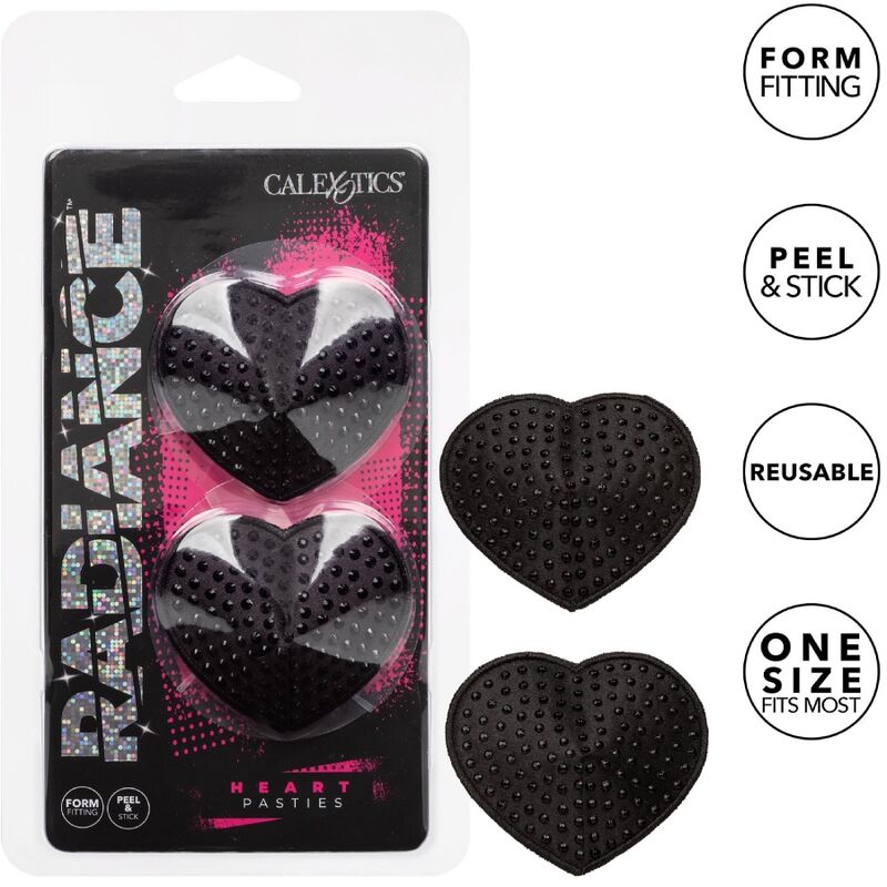CALEXOTICS - RADIANCE HEART-SHAPED JEWEL NIPPLE SHIELDS - NOCTURNA DESIRES