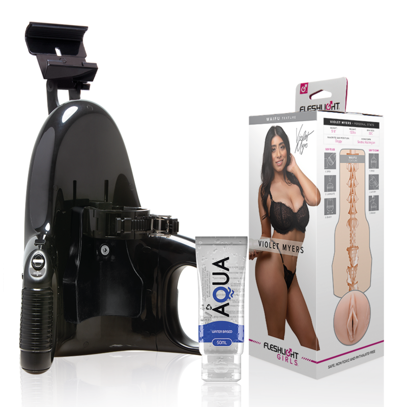 FLESHLIGHT - VIOLET MYERS WAIFU + UNIVERSAL LAUNCH + AQUA QUALITY LUBRICANT 50 ML - NOCTURNA DESIRES