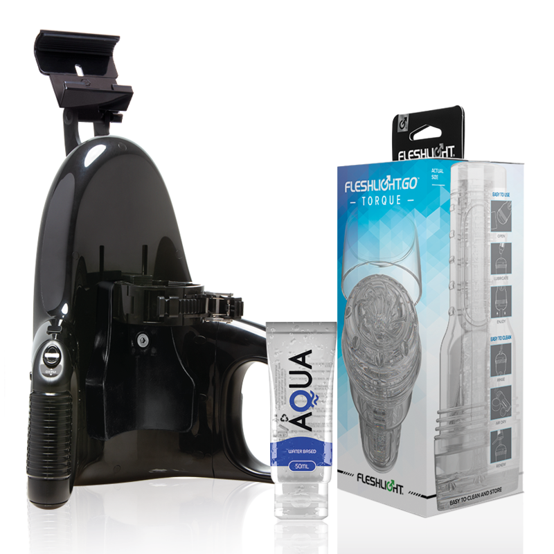 FLESHLIGHT - GO MASTURBADOR TORQUE ICE + UNIVERSAL LAUNCH + AQUA QUALITY LUBRICANT 50 ML - NOCTURNA DESIRES