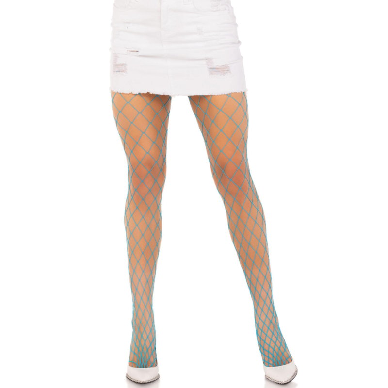 LEG AVENUE - DIAMOND FISHNNET PANTYHOSE BLUE - NOCTURNA DESIRES