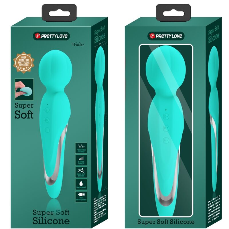 PRETTY LOVE - WALTER VIBRATOR WAND AQUA GREEN - NOCTURNA DESIRES