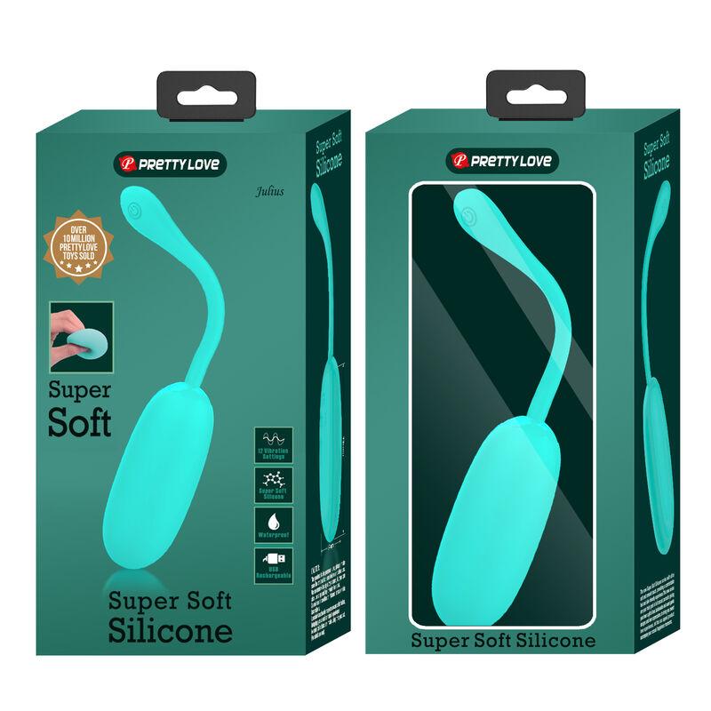 PRETTY LOVE - JULIUS WATERPROOF-RECHARGEABLE VIBRATING EGG AQUA GREEN - NOCTURNA DESIRES