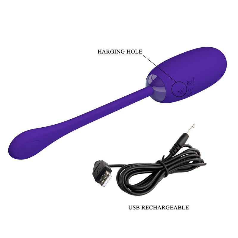 PRETTY LOVE - JULIUS WATERPROOF-RECHARGEABLE VIBRATING EGG PURPLE - NOCTURNA DESIRES