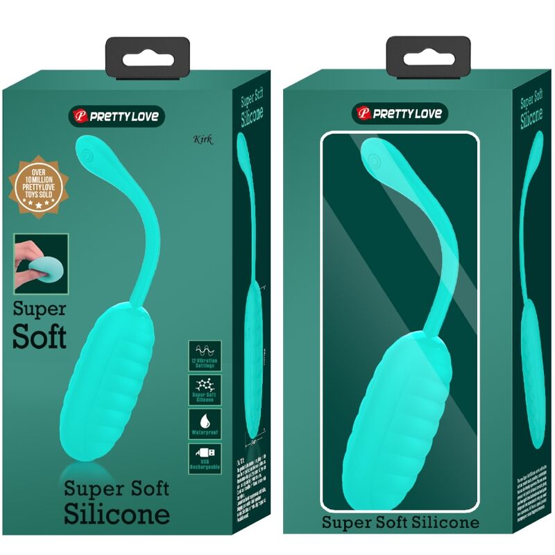 PRETTY LOVE - KIRK RECHARGEABLE VIBRATING EGG AQUA GREEN - NOCTURNA DESIRES